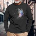 魔法の蝶 神秘的な蝶 銀河 星 長袖Tシャツ 高齢者への贈り物