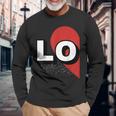 ２人で着るとハートが出来る Loveの文字になる 「Lo」カップル 恋人 長袖Tシャツ 高齢者への贈り物