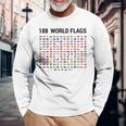 188 世界の国旗 世界の国旗 世界地図 長袖Tシャツ 高齢者への贈り物