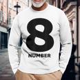 8 数字 長袖Tシャツ 高齢者への贈り物