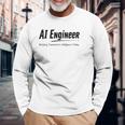 Aiエンジニアが今日の明日の知性を構築 長袖Tシャツ 高齢者への贈り物
