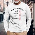 All You Need Is Love 数学グラフ方程式 黒文字 長袖Tシャツ 高齢者への贈り物