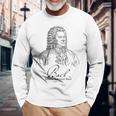 Bach German Composerバッハ、ドイツの作曲家、音楽家、クラシカル 長袖Tシャツ 高齢者への贈り物