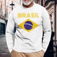 Brasilブラジルブラジル国旗 長袖Tシャツ 高齢者への贈り物
