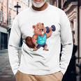 Bóbr Kurwa Gym Fitness Meme ボディービルダー&パンパー 長袖tシャツ 長袖Tシャツ 高齢者への贈り物
