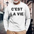 C'est Laie フランス語格言グラフィックデザイン 長袖Tシャツ 高齢者への贈り物