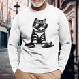 Cool Dj Cat ビニールレコード愛好家 長袖Tシャツ 高齢者への贈り物