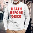 Death Before Disco Inspired メンズ レディース 80年代レトロ 長袖Tシャツ 高齢者への贈り物