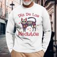 Dia De Los Meowtos Muertos シュガースカル キャット 死者の日 長袖Tシャツ 高齢者への贈り物