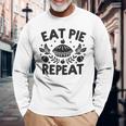 Eat Pie Repeat 面白い感謝祭のユーモア 長袖Tシャツ 高齢者への贈り物