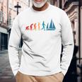 Evolution Graphic ヨット 船長 セーリング 海 ボート ヨット 長袖Tシャツ 高齢者への贈り物