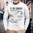 F-15 イーグル戦闘機 ジェット仕様 軍用飛行機 F15 イーグル 長袖Tシャツ 高齢者への贈り物
