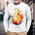 Fire Element Flameのグラフィックアート。あらゆる年齢の方に。 長袖Tシャツ 高齢者への贈り物