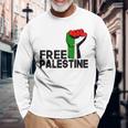 Free Palestine パレスチナの旗無料パレスチナ 長袖Tシャツ 高齢者への贈り物