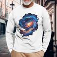 Galaxy Backprint 長袖Tシャツ 高齢者への贈り物