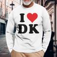 I Heart Dk Initials I Love DK First And Last Name D K 長袖Tシャツ 高齢者への贈り物