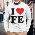 I Heart Fe Initials I Love FE First And Last Name F E 長袖Tシャツ 高齢者への贈り物