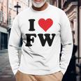 I Heart Fw Initials I Love FW First And Last Name F W 長袖Tシャツ 高齢者への贈り物