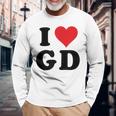 I Heart Gd Initials I Love GD First And Last Name G D 長袖Tシャツ 高齢者への贈り物