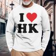 I Heart Hk Initials I Love HK First And Last Name H K 長袖Tシャツ 高齢者への贈り物