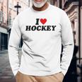 I Heart Hockey 長袖Tシャツ 高齢者への贈り物