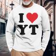 I Heart Yt Initials I Love YT First And Last Name Y長袖Tシャツ 高齢者への贈り物