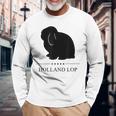 Holland Lop Rabbitブラックシルエット 長袖Tシャツ 高齢者への贈り物