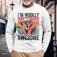 I'm Woolly Awesome 面白い レトロ メンズ レディース キッズ ウーリーマンモス 長袖Tシャツ 高齢者への贈り物
