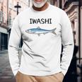 Iwashi イワシ 鰯 魚好き 願掛け 釣り好き 海釣り 趣味 おもしろ 寿司ネタ 趣味釣り 船釣り 釣り 長袖Tシャツ 高齢者への贈り物