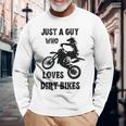 メンズ Just A Guy Who Loves ダートバイク 面白い モトクロス 長袖Tシャツ 高齢者への贈り物