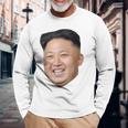 Kim Jong Un Big Face ロケットマン 北朝鮮パロディ 長袖Tシャツ 高齢者への贈り物
