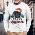 Lab クリスマス ラブラドールレトリバー Yappy Holidays Dog 長袖Tシャツ 高齢者への贈り物