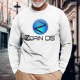 Linux Zorin Os タグラインとロゴ入り オープンソースos 長袖Tシャツ 高齢者への贈り物