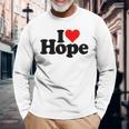 I Love Heart Hope Namee On A 長袖Tシャツ 高齢者への贈り物