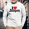 I Love Heart Jackpotslotslot Machines カジノラスベガス 長袖Tシャツ 高齢者への贈り物
