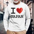 I Love Japan お土産 観光ハート 長袖Tシャツ 高齢者への贈り物