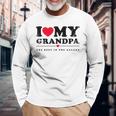 I Love My Grandpa I Heart My Grandpa 長袖Tシャツ 高齢者への贈り物