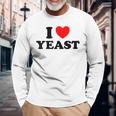 I Love Yeast 面白くてかわいい栄養パン屋フードヌーチファン 長袖Tシャツ 高齢者への贈り物