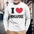 I Loveingapore シンガポールが大好き 長袖Tシャツ 高齢者への贈り物