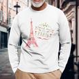 Meet Me In Paris 水彩プリントtシャツ エッフェル塔 長袖Tシャツ 高齢者への贈り物