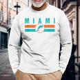Mia マイアミ ローカルスタンダード Mia レトロ ドルフィン マイアミ Fl クラシック 長袖Tシャツ 高齢者への贈り物