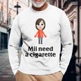 Mii Need A Cigarette Humour メンズ レディース 長袖Tシャツ 高齢者への贈り物
