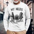 My Needs Areimple Guitars ビール愛好家 ギタリストギター 長袖Tシャツ 高齢者への贈り物