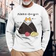 Neko おにぎりおむすび おにぎりの猫 日本食好き。 長袖Tシャツ 高齢者への贈り物