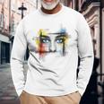 Ojo Dibujo Arte Gráfico Chica Retrato Ojos Camiseta de manga larga Regalos para ancianos