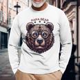 メンズ Papa Bear Face サングラス Papa Bear Lover 父の日 長袖Tシャツ 高齢者への贈り物
