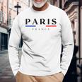 Paris With France Flag Novelty Graphic & Cool s 長袖Tシャツ 高齢者への贈り物