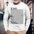 Pi 314 Pi 数字記号 数学 科学ギフト 長袖Tシャツ 高齢者への贈り物