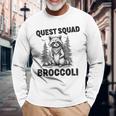 Questquad ブロッコリー 面白い 猫好き 長袖Tシャツ 高齢者への贈り物