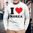 Red Heart I Love Korea 長袖Tシャツ 高齢者への贈り物
